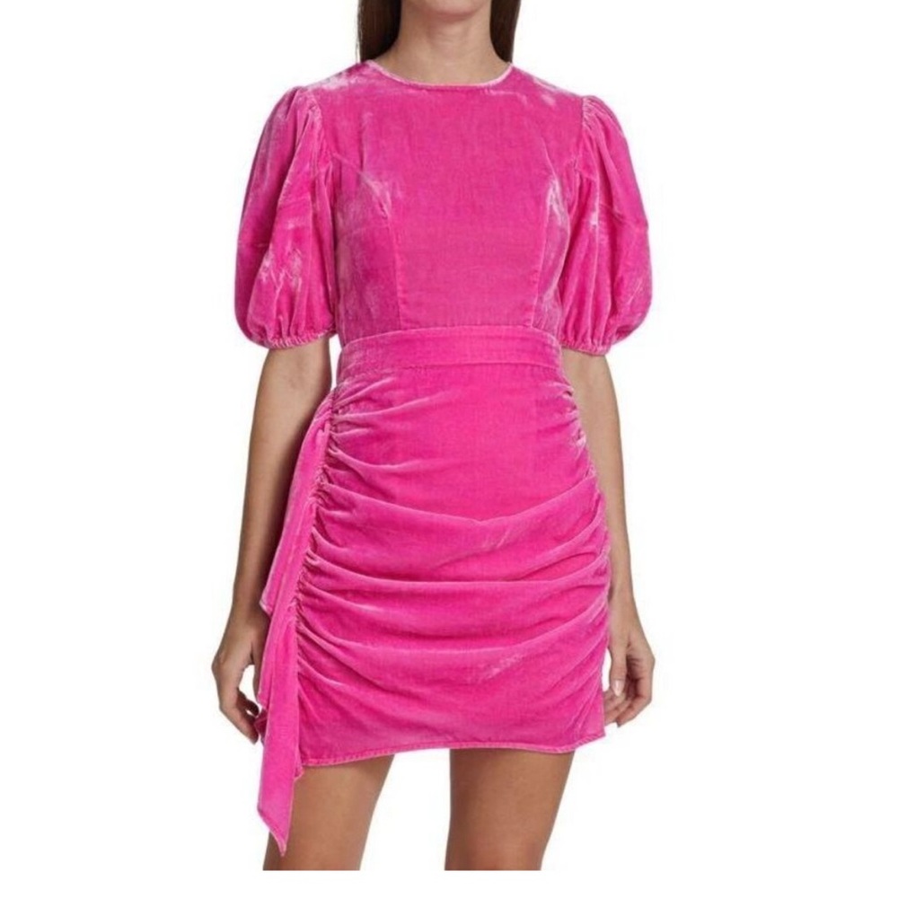 Rhode Pia Velvet Pink Dress